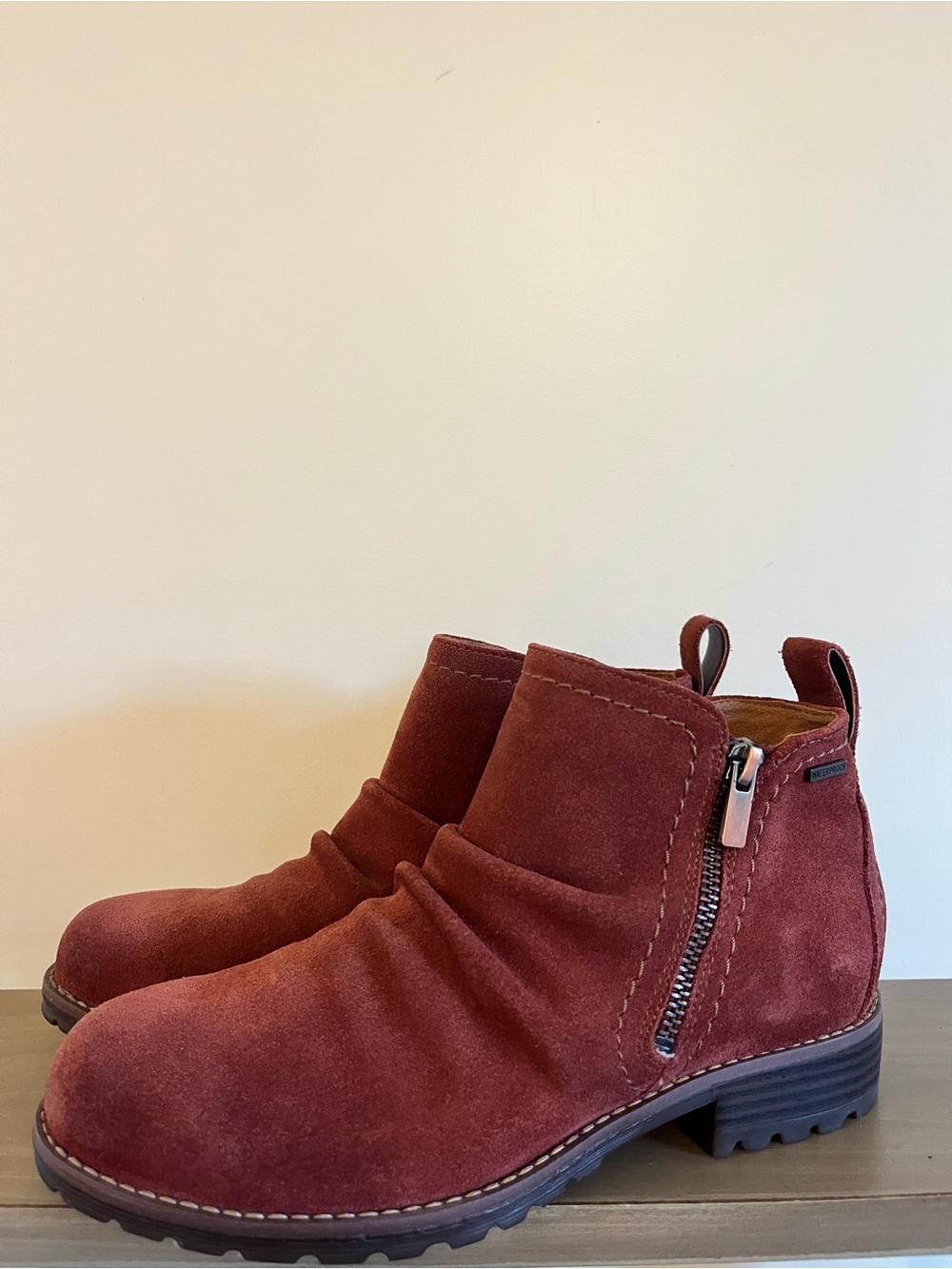 Clarks Aspra Walk Chestnut waterproof suede Ankle Boot